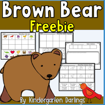 Preview of Freebie Brown Bear Literacy and Math Printable Activities