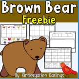 Freebie Brown Bear Literacy and Math Printable Activities