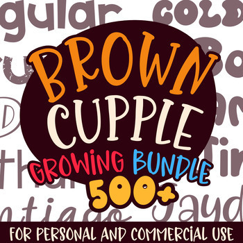 Preview of Brown Cupple Fonts 500+ Fonts - Growing Bundle