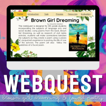 Preview of Brown Girl Dreaming & Found Poetry Webquest