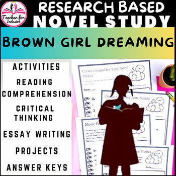 Preview of Brown Girl Dreaming Jacqueline Woodson Novel Study Curriculum-Answers Keys 90pgs