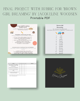 Preview of Brown Girl Dreaming Novel Final Project, Commonlit-Aligned