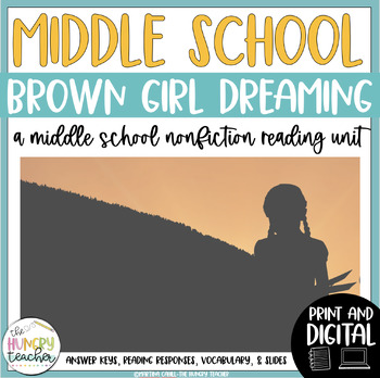 Preview of Brown Girl Dreaming by Jaqueline Woodson Memoir Nonfiction Novel Study