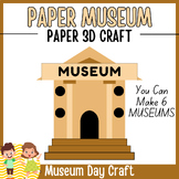 Brown Museum Building 3D Paper Craft | Museum Day Craft Activity