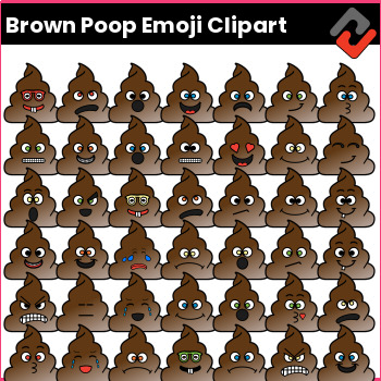 Brown Poop Emoji Clipart by RoomBop Creative Clip Art | TpT