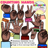 Brown Skin Counting Hands Clipart 