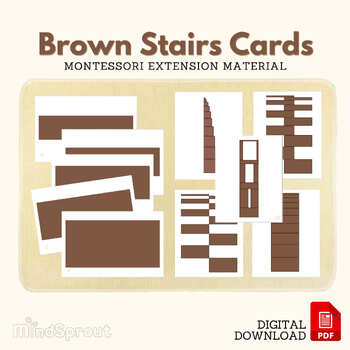 Preview of Brown Stairs Cards Montessori Sensorial Material Brown Stairs Pattern Cards