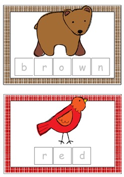 'Brown bear, brown bear, what do you see' - color word tracing activity