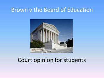 Preview of Brown v Board of Education for students