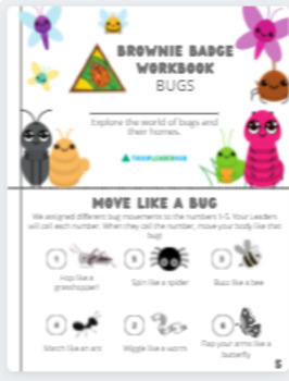 Preview of Brownie Girl Scout Badge Booklet - Brownies Bugs