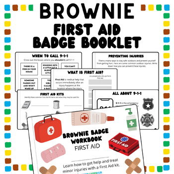 Preview of Brownie Girl Scout Badge Booklet - Brownies First Aid - Activities for All Steps