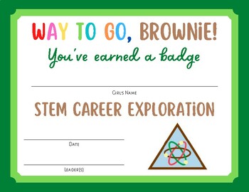 Preview of Brownie Girl Scouts Badge Certificates-STEM Awards Bundle