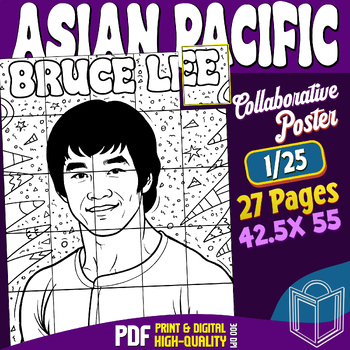 Preview of Bruce Lee: Asian American Heritage Month Collaborative Poster Coloring Craft