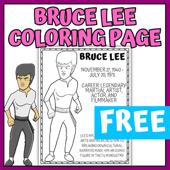 Preview of Bruce Lee Coloring Page FREE Coloring Poster