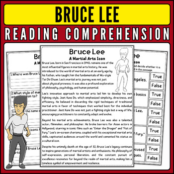 Preview of Bruce Lee Nonfiction Reading Passage & Quiz for AAPI Heritage Month