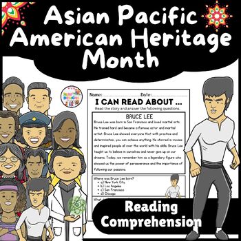 Preview of Bruce Lee  Reading Comprehension /Asian Pacific American Heritage Month