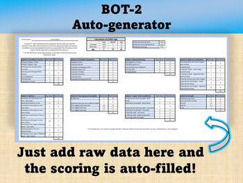 Preview of Bruininks-Oseretsky Test of Motor Proficiency 2nd Edition BOT2 Scoring generator
