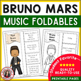 Musician Worksheets Bruno Mars - Listening and Research Foldables