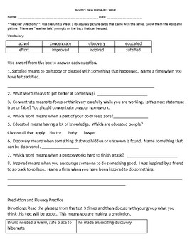 Bruno's New Home RTI Packet by Teacher For Life | TPT