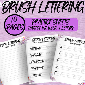 Preview of Brush Lettering | Handwritting Practice Sheets