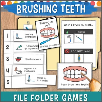 Preview of Brushing Teeth File Folder Games