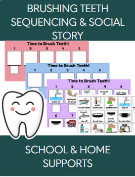 Preview of Brushing Teeth: Sequencing, Social Story & Activities