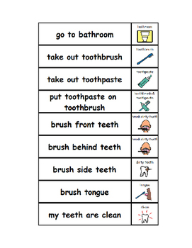 Preview of Brushing Teeth Step by Step Visuals