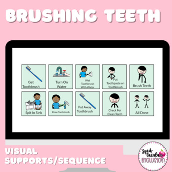Preview of Brushing Teeth Visual Support for Middle and High School Special Education
