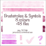 Brushstrokes, Banners, Clipart
