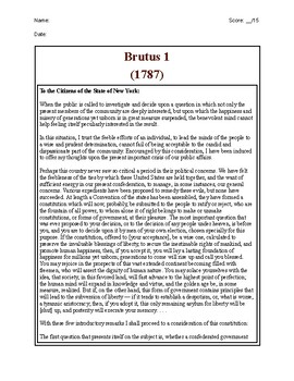 Preview of Brutus 1:  Comprehensive Study Guide & Answer Key