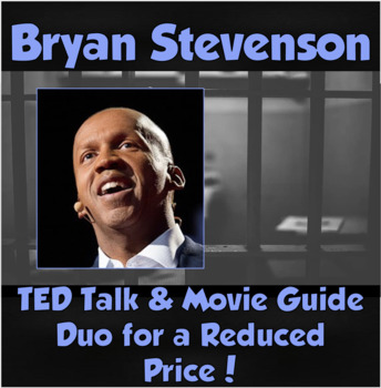 Preview of Bryan Stevenson Duo- TED Talk Worksheet and Just Mercy Movie Guide