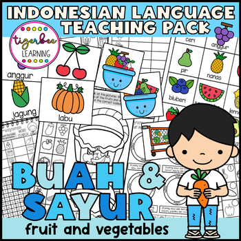 Preview of Buah dan Sayur Indonesian Fruits and Vegetables games flashcards and more