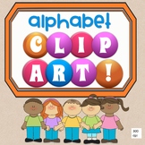 Bubble/Button Alphabet Clipart  - Capital Letters  - 300 DPI