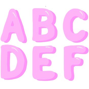 Preview of Bubble Gum Alphabet Letter Clipart - Personal Use