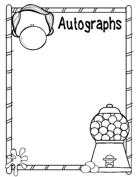 Bubble Gum Autograph page by Write Start Preschool | TPT
