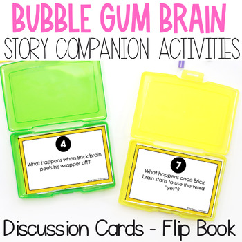 Preview of Bubble Gum Brain Growth Mindset by Julia Cook Companion Activities Cards Book