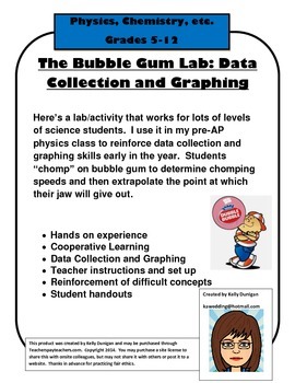 Preview of Bubble Gum Lab - data collection and graphing