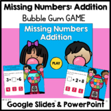 Bubble Gum Math Game - Missing Numbers Addition-Missing Addends