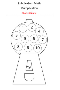 Preview of Bubble Gum Math - Multiplication and Division Fact Fluency - Visual Tracker
