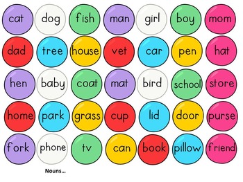 Bubble Gum Nouns, Verbs, & Adjectives by Dot to Dot Polka Dot