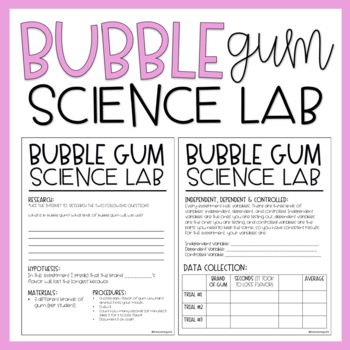 Preview of Bubble Gum Science Lab | Dependent, & Independent Variables