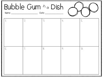 gum bubble dish counting activity preview