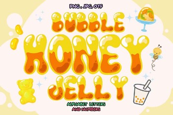 Preview of Bubble Honey Jelly Bubble font letters for teachers Color font