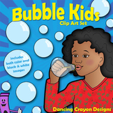Bubble Kids Clip Art: Children Blowing Bubbles