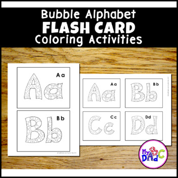 Color The Alphabet Bubble Letter Flash Cards By Myabcdad Learning