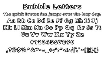Bubble Letters Font by Rebecca's Doodles | Teachers Pay Teachers
