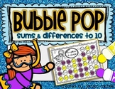 Bubble Pop {Sums and Differences to 10}