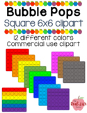 Bubble Pops Clipart Pack - Square 6x6 - 12 Different Color