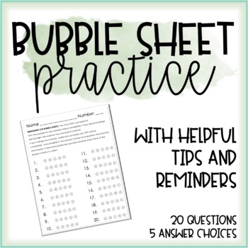 Preview of Bubble Sheet/Scantron Practice with Tips and Reminders
