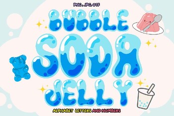 Preview of Bubble Soda Jelly Bubble font letters for teachers Color font